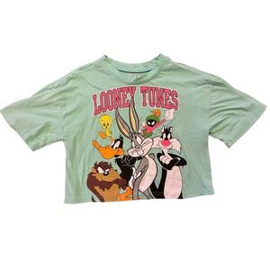 Warner Bros. Looney Tunes Mint‎ Green Crop Tee